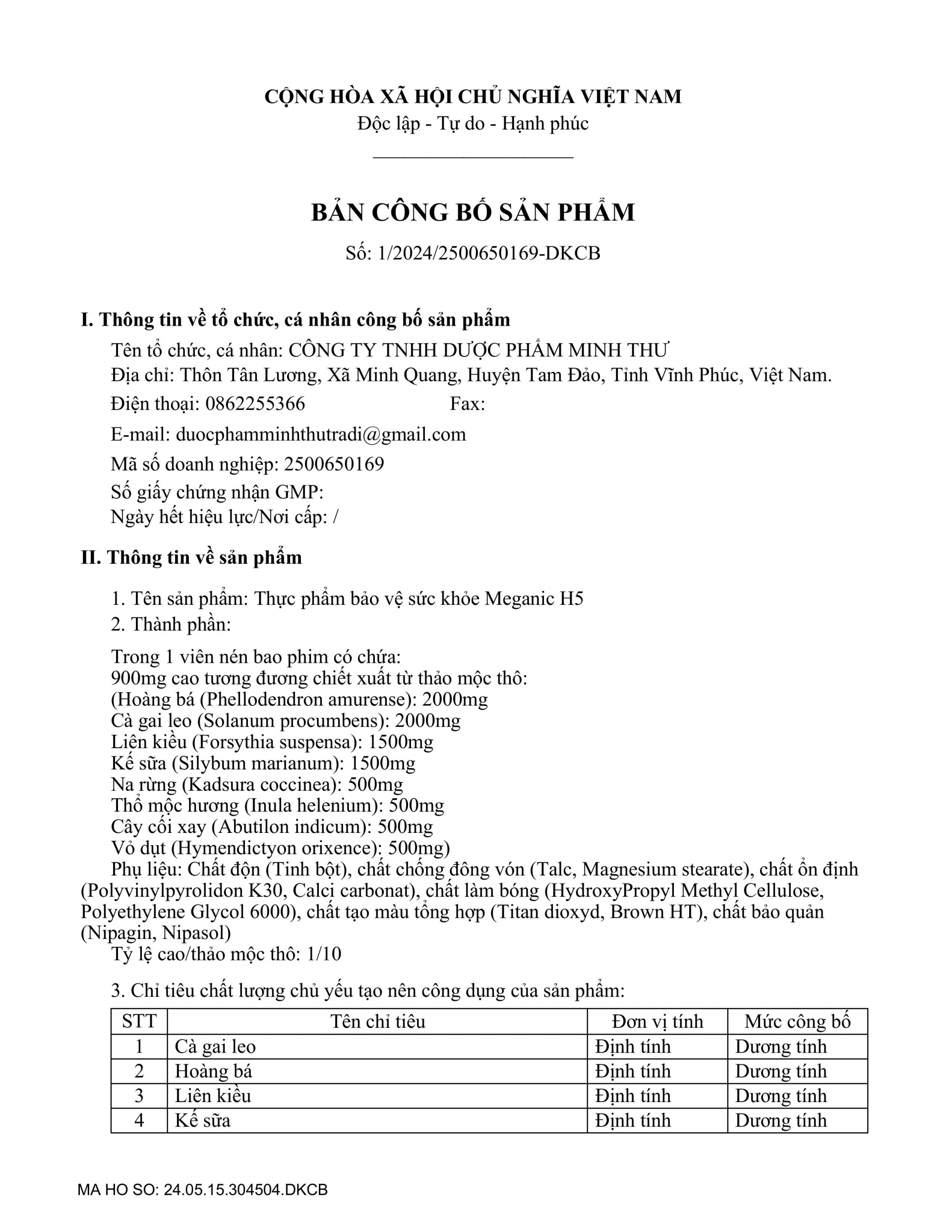 Công bố sản phẩm