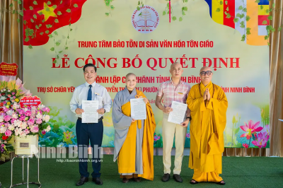 Thành lập Chi nhánh Trung tâm Bảo tồn di sản văn hóa tôn giáo tại Ninh Bình