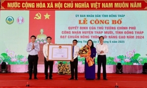 Huyện thứ hai ở Đồng Tháp đạt nông thôn mới nâng cao