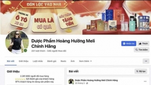 Fanpage “Dược phẩm Hoàng Hường Meli chính hãng” bị đề nghị xử lý vi phạm