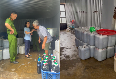 Hà Nội: Phát hiện hơn 2.600 lít nước mắm không rõ nguồn gốc cùng lượng lớn quần áo giả mạo thương hiệu