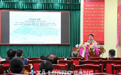 XÃ LƯƠNG BẰNG: TỔ CHỨC HỘI NGHỊ CÔNG BỐ QUY HOẠCH PHÂN KHU XÂY DỰNG TỶ LỆ 1/2000 KHU CÔNG NGHIỆP TIÊN LỮ - KIM ĐỘNG - ÂN THI