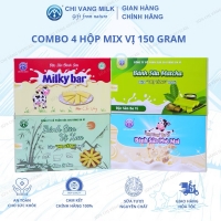 Combo 4 hộp Mix vị xưa + phô mai + matcha + milky bar CHỊ VÀNG OFFICAL