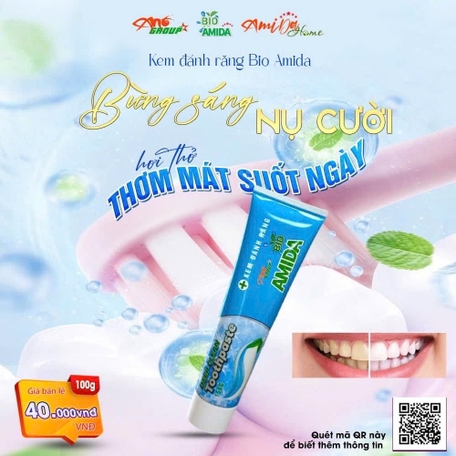 KEM ĐÁNH RĂNG BIO AMIDA | Bóng Sáng Nụ Cười, Hơi Thở Thơm Mát Suốt Ngày.