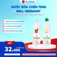 NƯỚC RỬA CHÉN CAO CẤP BELL ĐỨC HƯƠNG CHANH, SẠCH BAY DẦU MỠ, THƠM ẤM KHÔNG GIAN, LÀNH TÍNH CHO DA CHAI 750ml, HÀNG CÔNG NGHỆ SINH HỌC CHÍNH HÃNG BELL ĐỨC 