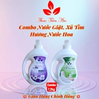 Combo nước giặt, xả tím xanh Thảo Tiên An  hương nước hoa