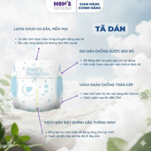 Tã Dán Cao Cấp Mom's Protection – Thấm Hút Nhanh, Không Thấm Ngược, Chống Tràn Hiệu Quả