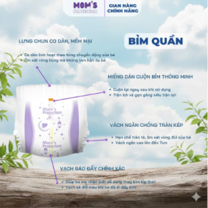 Bỉm Quần Mom's Protection Siêu Thấm – Mềm Mịn, Không Hăm, Co Giãn 360° Cho Bé Thoải Mái