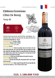 CHÂTEAU GRAVEREAU CÔTES DE BOURG – VANG ĐỎ