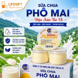 SỮA CHUA BA VÌ PHÔ MAI – HỘP 12 HŨ