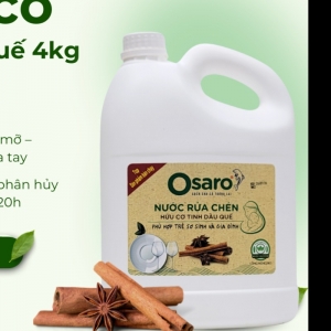 Nước rửa chén hữu cơ tinh dầu Quế OSARO - Can 4Kg
