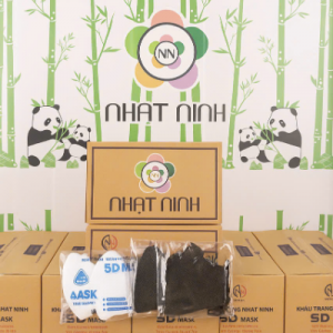 [Thùng 200 đen] Khẩu Trang 5D Nhật Ninh