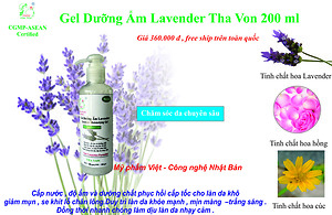 Gel Dưỡng Ẩm Lavender Tha Von 200 ml Cấp nước , độ ẩm và dưỡng chất phục hồi cấp tốc cho làn da khô, giảm mụn , se khít lỗ chân lông.