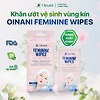 Khăn ướt vệ sinh vùng kín Oinani Feminine Wipes hương nhài – 1 bịch 10 tờ