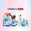 Combo 6 No01 Nước giặt xả, nước rửa tay, nước rửa chén, nước tẩy trắng tẩy mốc, tẩy bồn cầu và nước lau kính