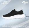 [FLY2 BASIC] Giày Thời Trang Nam Nữ BELSPORTS FLY2 Màu Trắng Đen, Đế EVA Đàn Hồi,Êm Chân,Vải Dệt Khoáng Khí