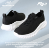 [FLY2 BASIC] Giày Thời Trang Nam Nữ BELSPORTS FLY2 Màu Trắng Đen, Đế EVA Đàn Hồi,Êm Chân,Vải Dệt Khoáng Khí