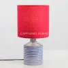 Đèn Gốm Kẻ Xanh Nhạt thủ công | Cappiano Home
