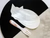 Đĩa mèo khảm trai trắng, nia mèo đựng trứng cá hồi, đĩa decor theo phong cách nhật bản | Capiano Home