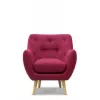 Ghế sofa đơn Tundo chân gỗ màu hồng