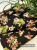 RAMY Vải linen tơ hoa hồng nền màu đen - LTLOPT100H​​​​​​​