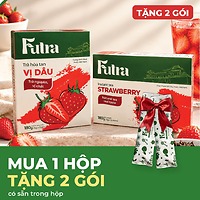 Trà Dâu Hòa Tan Futra Hộp 14 Gói x 15g (12 + Tặng 2) / Túi 3 Gói Thử - Bột Trà Trái Cây Pha Sẵn Chua Ngọt Uống Đá