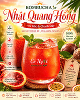 KOMBUCHA NHẬT QUANG HỒNG – TỪ GẤC & CHANH DÂY THẢO MỘC AN YÊN