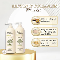 Dầu gội xả Biotin Collagen Voudioty 500 - 1000ml giảm rụng tóc, phục hồi, giảm gàu