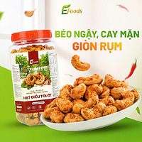 Hũ 450g Hạt Điều Rang Tỏi Ớt Efoods Béo Ngậy Cay Mặn Giàu Dinh Dưỡng Snack Ăn Lành Mạnh