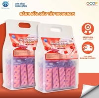 Combo 1KG Bánh Sữa Dâu Tây Chị Vàng Milk– Mềm Mịn Tan Nhanh – Đặc Sản Ba Vì Cho Cả Gia Đình