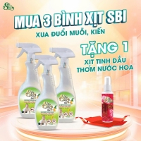 Xịt Muỗi Sinh Học SBIO combo 2-3-4 chai 500ml – Xua Đuổi Muỗi, Ruồi, Gián, Kiến Hiệu Quả, Không Mùi, An Toàn Cho Gia Đình
