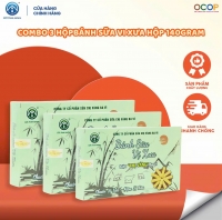 Combo 3 Hộp Bánh Sữa Vị Xưa Chị Vàng Milk 140g - Mềm Mịn Thơm Béo - Đặc Sản Ba Vì Cho Cả Gia Đình