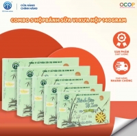 Combo 5 Hộp Bánh Sữa Vị Xưa Chị Vàng Milk 140g - Mềm Mịn Thơm Béo - Đặc Sản Ba Vì Cho Cả Gia Đình