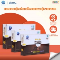Combo 3 Hộp Bánh Sữa Socola Chị Vàng Milk 140g - Mềm Mịn Thơm Béo - Đặc Sản Ba Vì Cho Cả Gia Đình