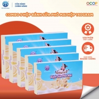 Combo 5 Hộp Bánh Sữa Phô Mai Chị Vàng Milk 140g - Mềm Mịn Tan Nhanh - Đặc sản Ba Vì Cho cả Gia Đình