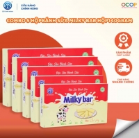 Combo 5 Hộp Bánh Sữa Milky Bar Chị Vàng Milk 140g - Mềm Mịn Thơm Béo - Đặc Sản Ba Vì Cho Cả Gia Đình