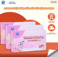 Combo 3 Hộp Bánh Sữa Dâu Tây Chị Vàng Milk 140g – Mềm Mịn Tan Nhanh – Đặc Sản Ba Vì Cho Cả Gia Đình