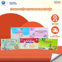Combo 5 Hộp Bánh Sữa Mix Vị Chị Vàng Milk 140g - Thơm ngon, Giàu Dinh Dưỡng - Món Quà Sức Khỏe Từ Thiên Nhiên