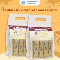 Combo 2 Túi Bánh Sữa Chocolate Milky Bar Chị Vàng Milk 500g – Thơm Ngon, Giàu Dinh Dưỡng - Đặc Sản Ba Vì Cho Cả Gia Đình