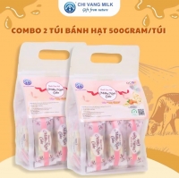 Combo 2 Túi Bánh Sữa Hạt Chị Vàng Milk 500g – Sữa Tươi & Hạt Dinh Dưỡng Ba Vì