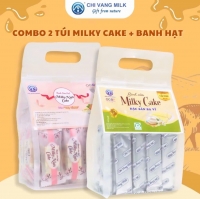 Combo 2 Túi Milky Cake + Bánh Hạt Chị Vàng Milk 500g - Mềm Mịn Thơm Béo - Đặc Sản Ba Vì Cho Cả Gia Đình
