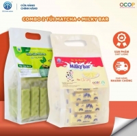 Combo 500g Bánh sữa Matcha+ 500g Milky Bar Chị Vàng Milk - Mềm Mịn Thơm Béo - Đặc Sản Ba Vì Cho Cả Gia Đình