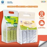 Combo 500g Bánh sữa Matcha + 500g Milky Cake Chị Vàng Milk - Mềm Mịn Thơm Béo - Đặc Sản Ba Vì Cho Cả Gia Đình
