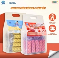 Combo 2 Túi Bánh Sữa Dâu Tây + Phô Mai Chị Vàng Milk 500g - Thơm Ngon, Giàu Canxi - Bữa Ăn Nhẹ Dinh Dưỡng Cho Cả Gia Đình