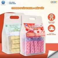 Combo 2 Túi Bánh Sữa Dâu Tây + Vị Xưa Chị Vàng Milk 500g - Giàu Canxi, Ít Béo - Đặc Sản Ba Vì Cho Cả Gia Đình