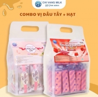 Combo 2 Túi Bánh Sữa Dâu Tây + Bánh Sữa Hạt Chị Vàng Milk 500g - Giàu Canxi, Ít Béo - Đặc Sản Ba Vì Cho Cả Gia Đình