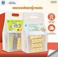 Combo 2 Túi Bánh Sữa Mix Vị + Vị Xưa Chị Vàng Milk 500g - Giàu Canxi, Ít Béo - Đặc Sản Ba Vì Cho Cả Gia Đình