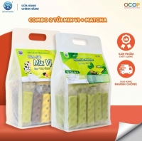 Combo 500g Bánh Sữa Matcha+ 500g Mix Vị Chị Vàng Milk - Mềm Mịn Thơm Béo - Đặc Sản Ba Vì Cho Cả Gia Đình
