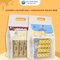Combo 2 Túi Bánh Sữa Chocolate Milky Bar + Phô Mai Chị Vàng Milk 500g -  Giàu Canxi, Ít Béo - Bữa Ăn Nhẹ Dinh Dưỡng Cho Cả Gia Đình