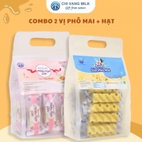 Combo 2 Túi Bánh Sữa Phô Mai + Bánh Sữa Hạt Chị Vàng Milk 500g - Mềm Mịn Thơm Béo - Món Quà Sức Khỏe Đến Từ Thiên Nhiên